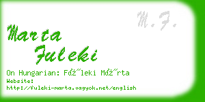 marta fuleki business card